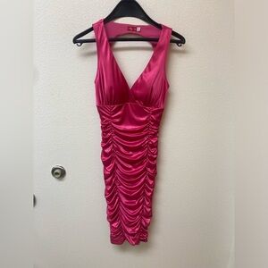 RUBY ROX Shocking Punk Ruched Cocktail Dress (S)